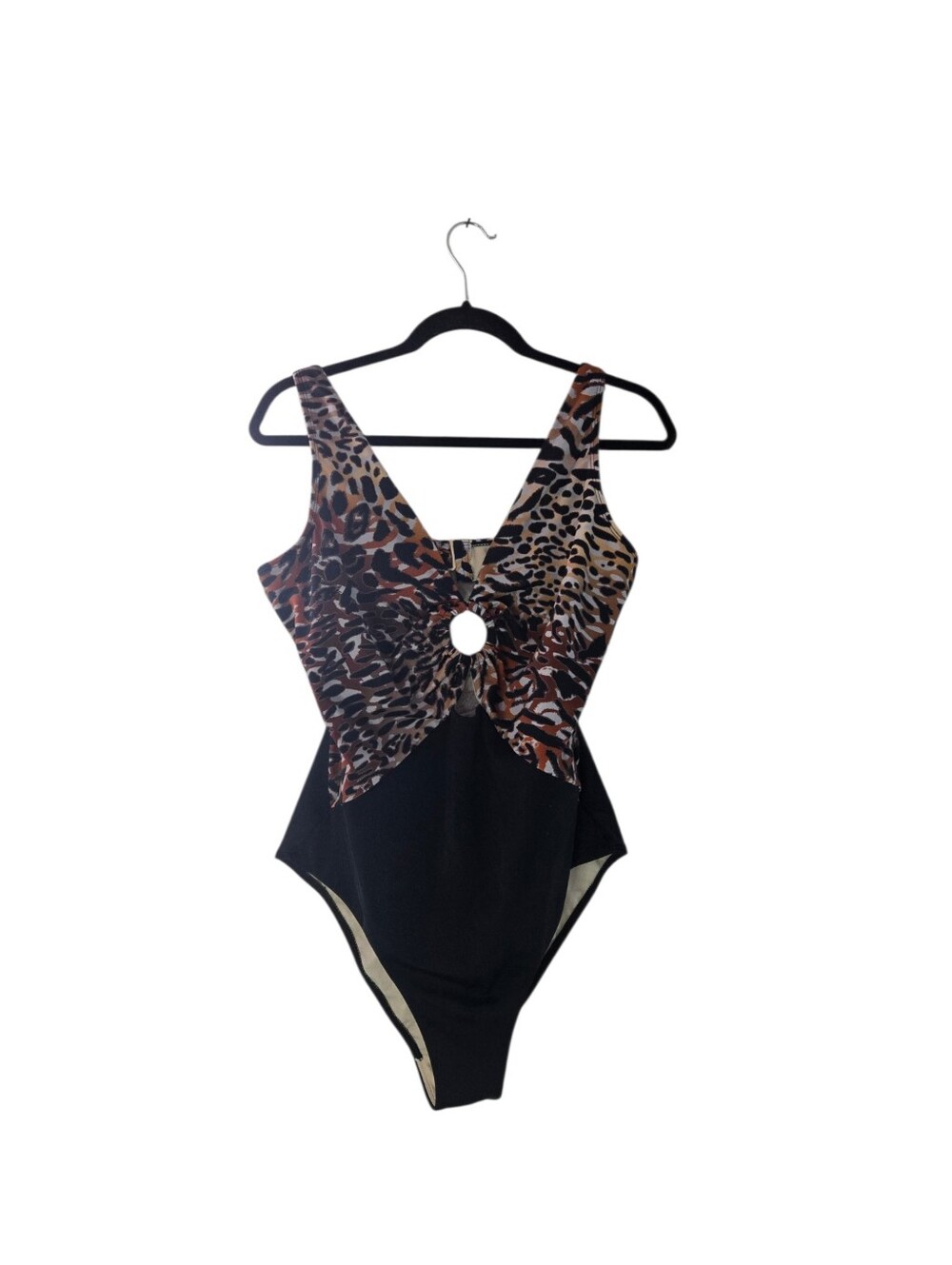 Swimsuits For All Leopard Print and Black One-Piece